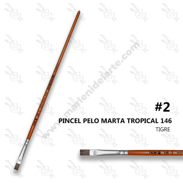 PINCEL PLANO PELO DE MARTA TROPICAL TIGRE 146 NRO