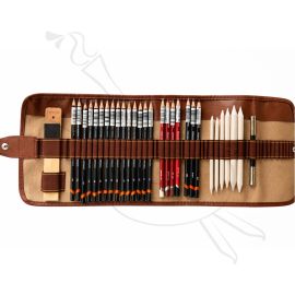 SET DE DIBUJO DERWENT+ PORTALAPICES ENROLLABLE