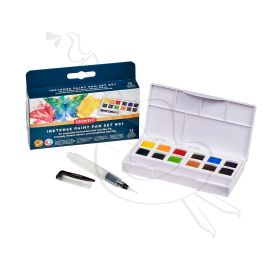 SET DE ACUARELA DERWENT INKTENSE X12 TONOS BÁSICOS + WATERBRUSH #1