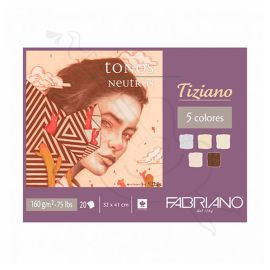 BLOCK FABRIANO TIZIANO TONOS NEUTROS  DE 20 HOJAS 160GRS 32X41 CM