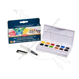 SET DE ACUARELA DERWENT INKTENSE X12 TONOS BÁSICOS + WATERBRUSH #1