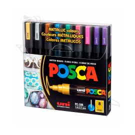 MARCADORES POSCA  PC-5M X8 - COLORES METALICOS