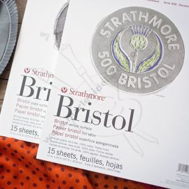BLOCK BRISTOL VELLUM STRATHMORE EMPASTADO 2-ply (250grs) S500