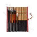 ESTUCHE DE BAMBOO CON 12 PINCELES (6 DELGADOS Y 6 GRUESOS)